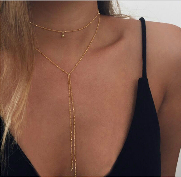 Layered Droplet Lariat Necklace, product image 2