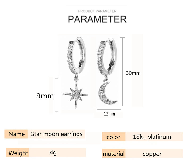 Celestial Asymmetric Hoop Earrings, product image 5