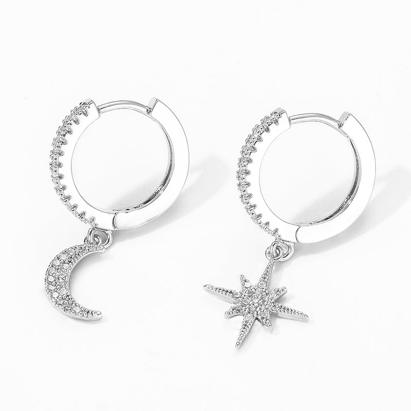 Celestial Asymmetric Hoop Earrings, product image 9