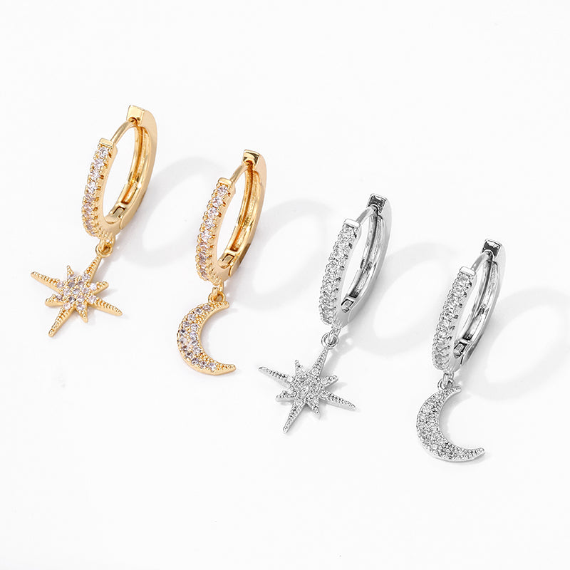 Celestial Asymmetric Hoop Earrings, product image 3