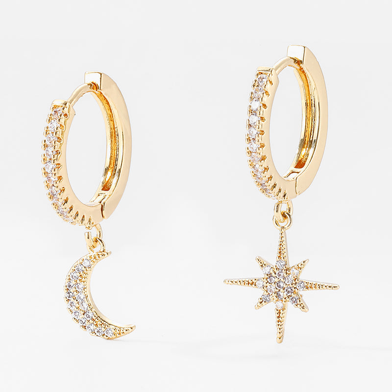 Celestial Asymmetric Hoop Earrings, product image 4