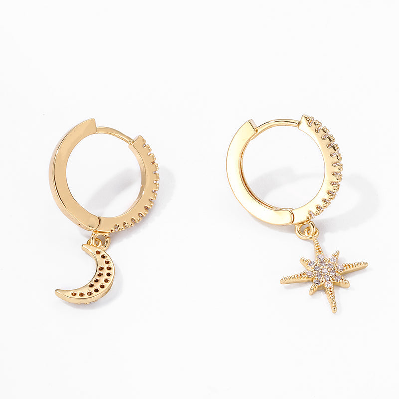 Celestial Asymmetric Hoop Earrings, product image 2