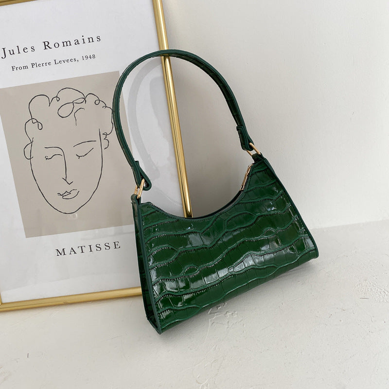 Embossed Texture Baguette Shoulder Bag, product image 9