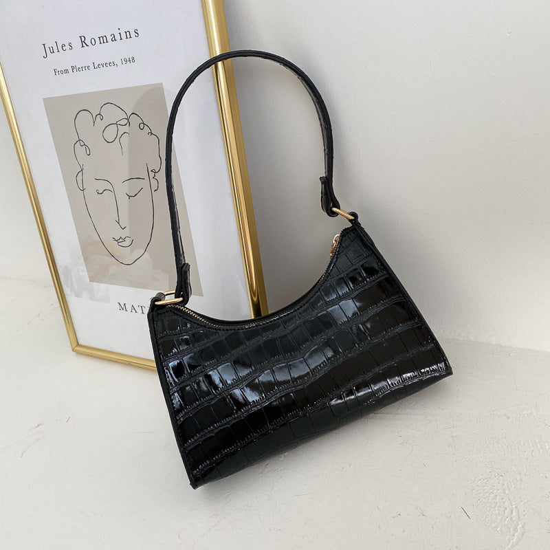 Embossed Texture Baguette Shoulder Bag, product image 3