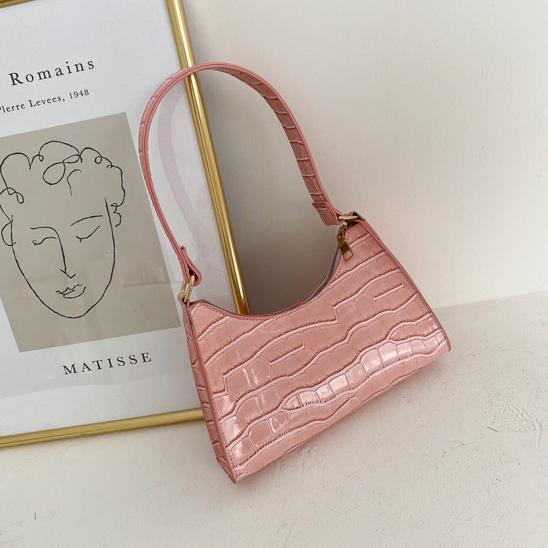 Embossed Texture Baguette Shoulder Bag, product image 6