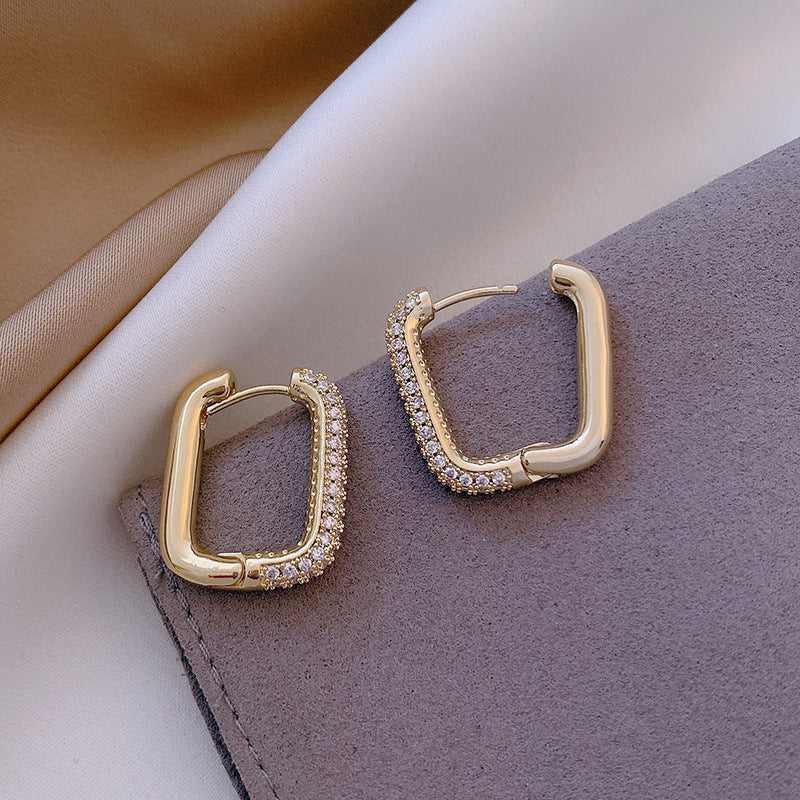 Rectangular Pavé Hoop Earrings, product image 5