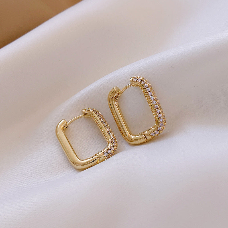 Rectangular Pavé Hoop Earrings, product image 2