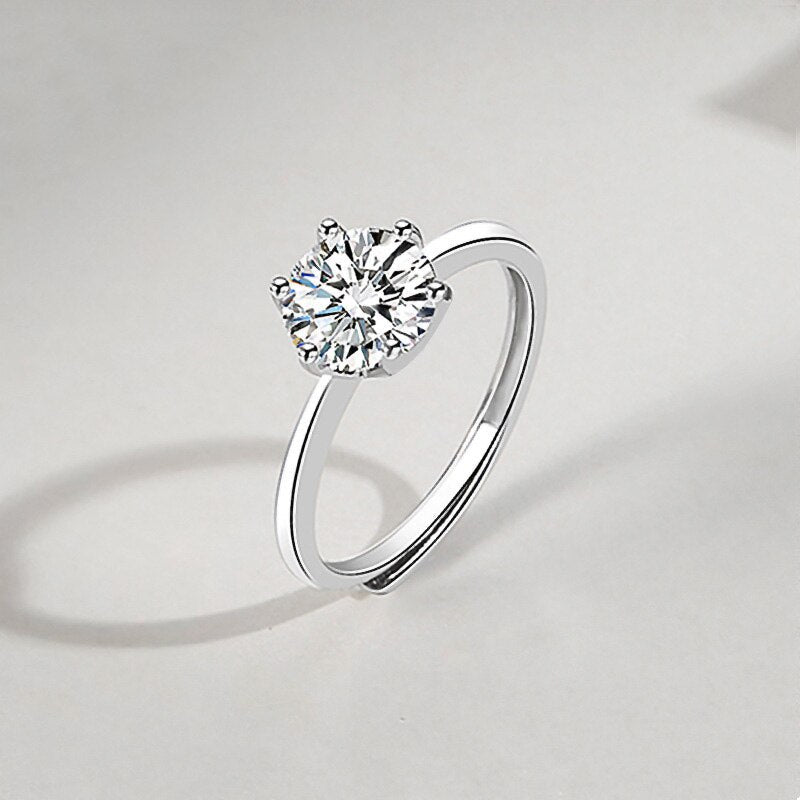 Solitaire Zircon Sterling Silver Ring, product image 2