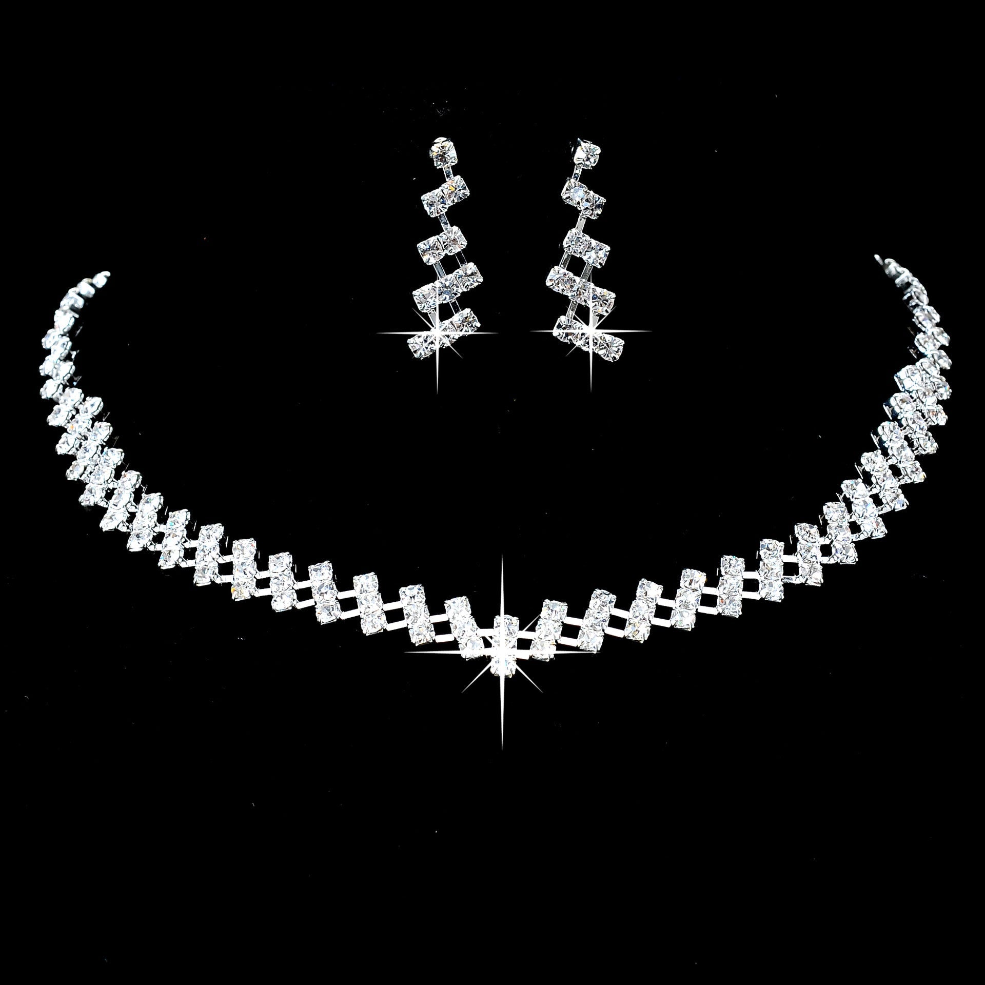 V-Silhouette Rhinestone Jewelry Set, product image 4
