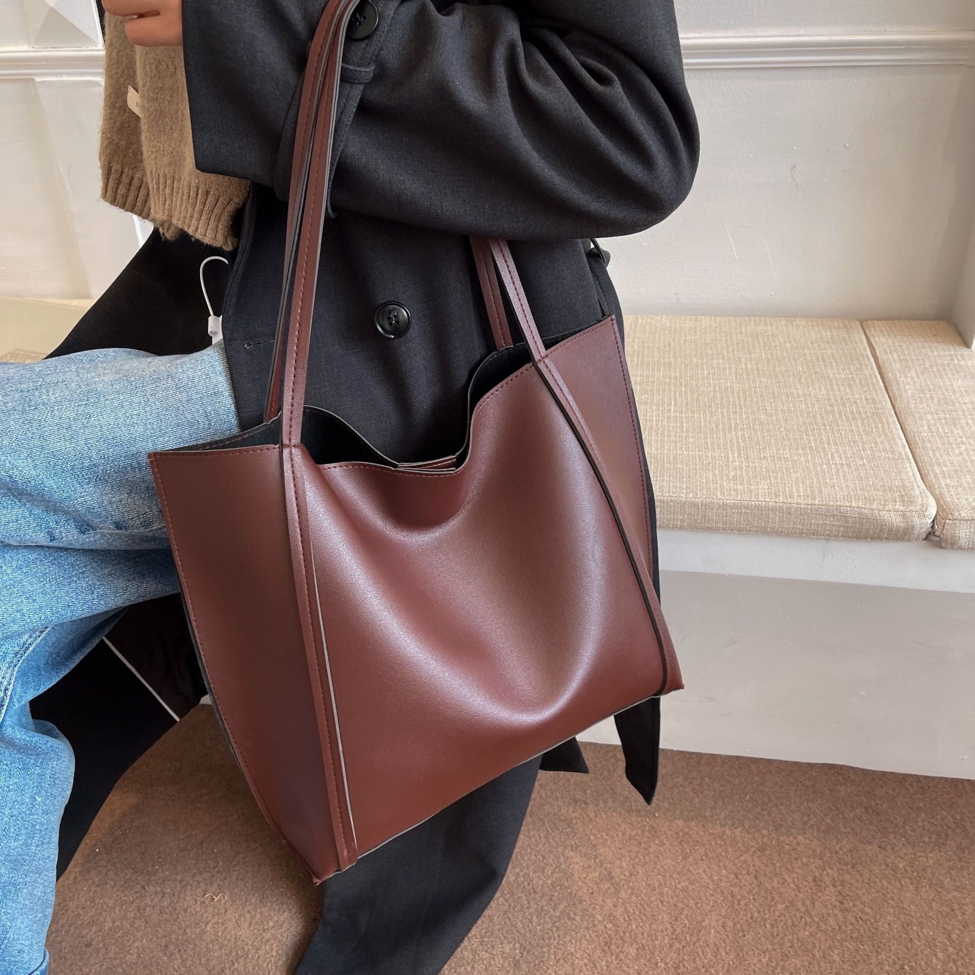 Vertical Square Slouchy Tote, product image 7