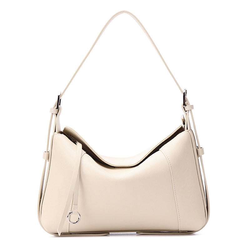 Sleek Draped Leather Shoulder Bag, product image 6