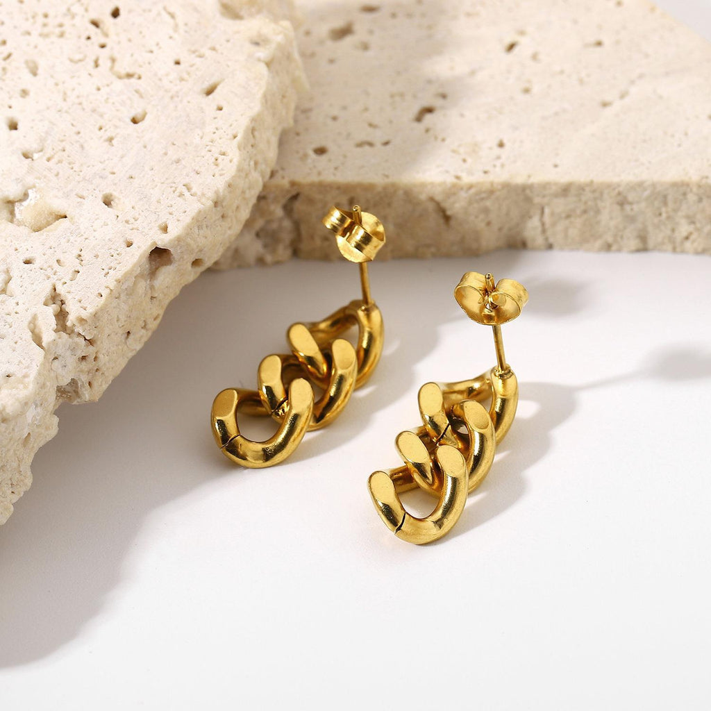 Curb Chain Drop Stud Earrings, product image 7