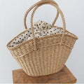 Polka-Dot Drawstring Woven Tote, product image 2
