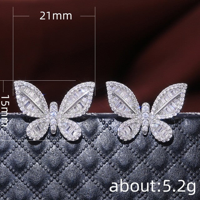 Butterfly Zircon Stud Earrings, product image 7