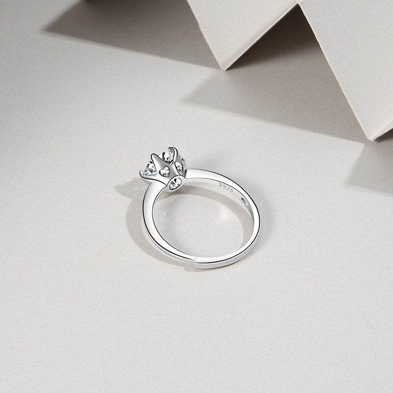 Solitaire Zircon Sterling Silver Ring, product image 4