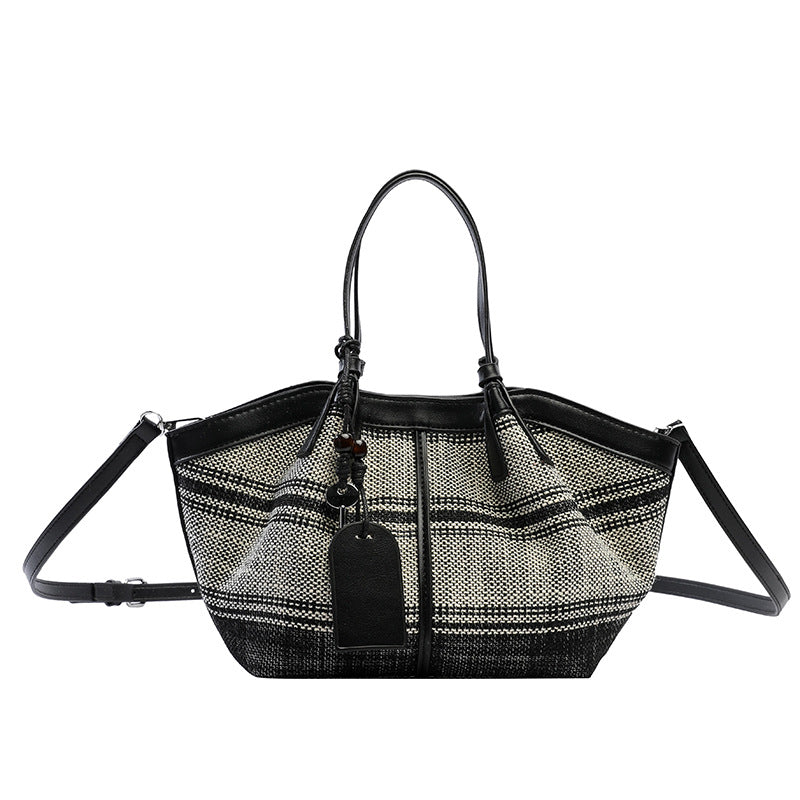 Monochrome Striped Structured Tote Bag, product image 5