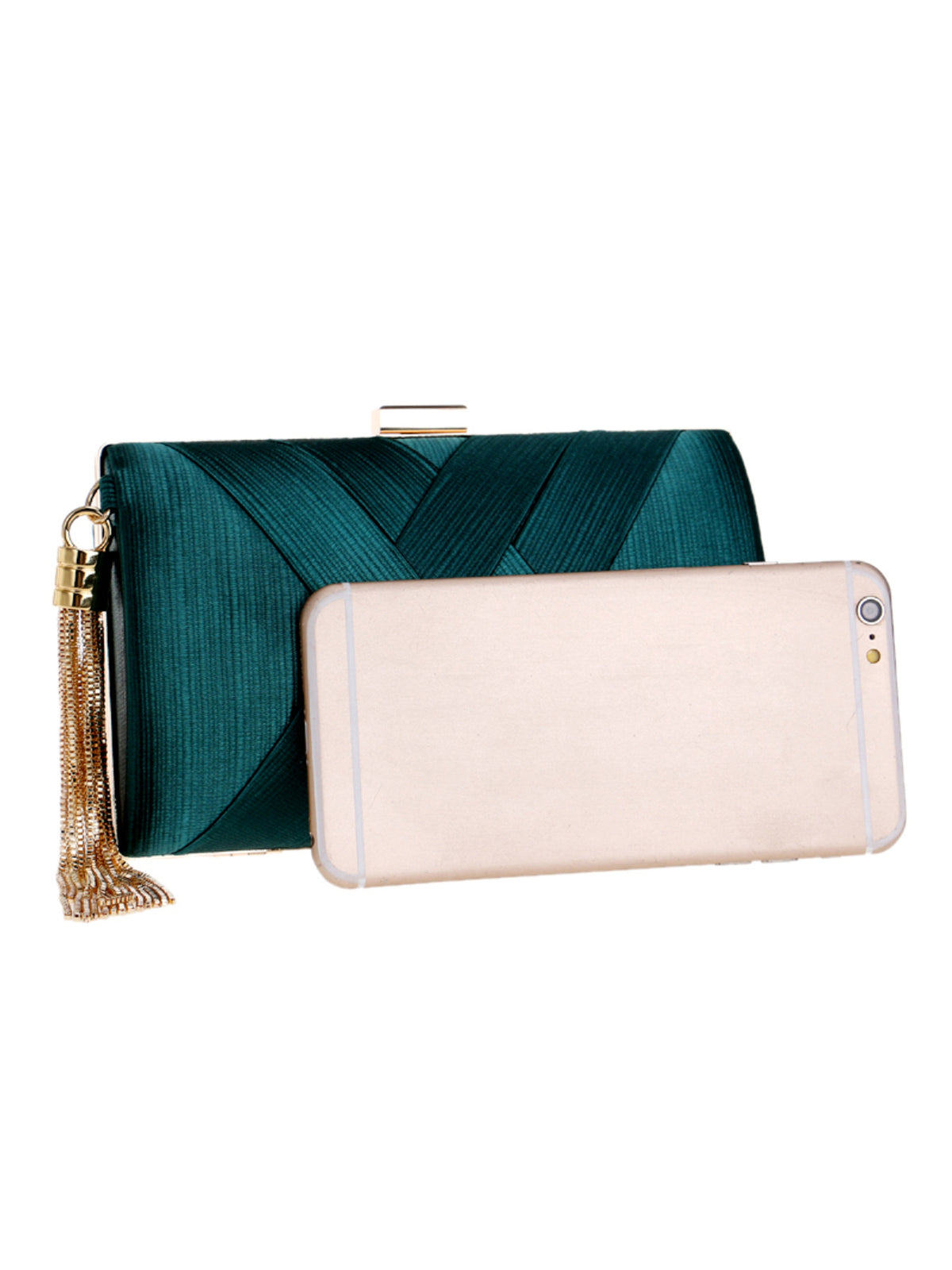 Woven-Texture Hard-Shell Evening Clutch, product image 5