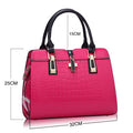 Glossy Croc-Embossed Top-Handle Satchel, product image 8