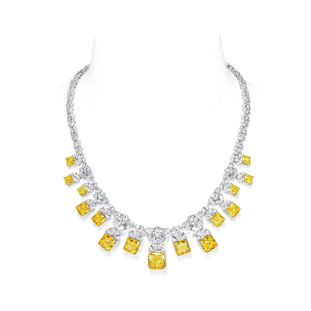 Canary Cushion Cut Statement Collar Necklace, product image 4