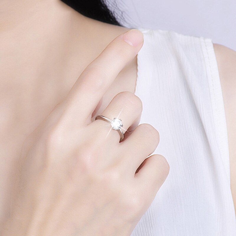 Solitaire Zircon Sterling Silver Ring, product image 5