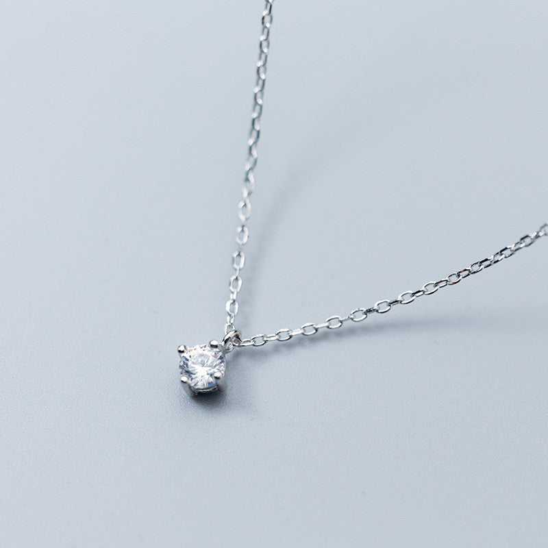 Solitaire Sterling Silver Pendant Necklace, product image 6