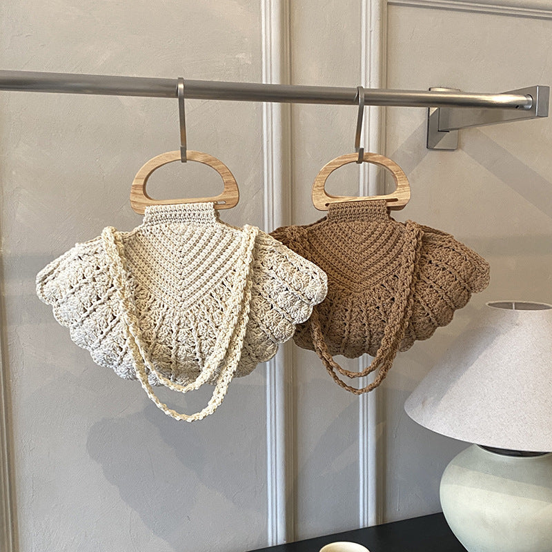 Shell-Inspired Woven Top-Handle Bag, product image 5