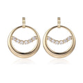 Circular Crystal Accent Hoop Earrings, product image 2