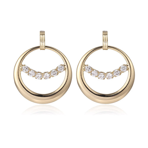 Circular Crystal Accent Hoop Earrings, product image 2