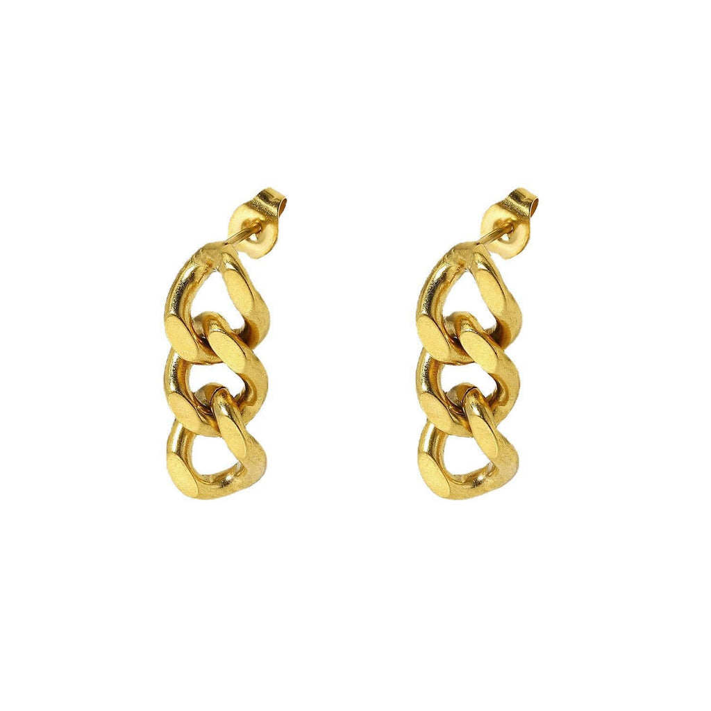 Curb Chain Drop Stud Earrings, product image 8