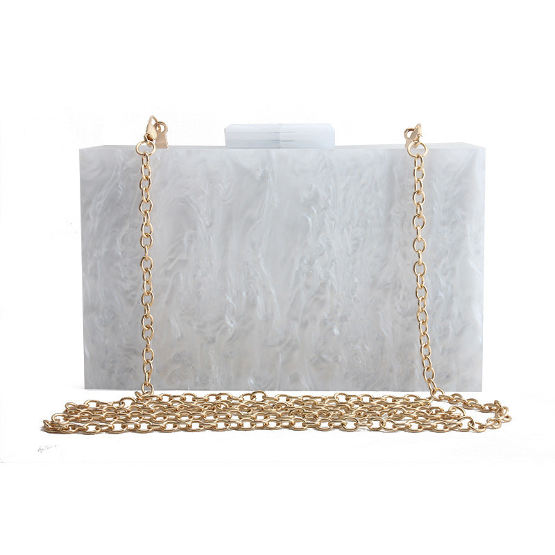 Marble-Effect Acrylic Box Clutch, product image 2