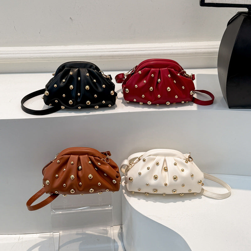 Pleated Dome-Stud Mini Crossbody Bag, product image 2