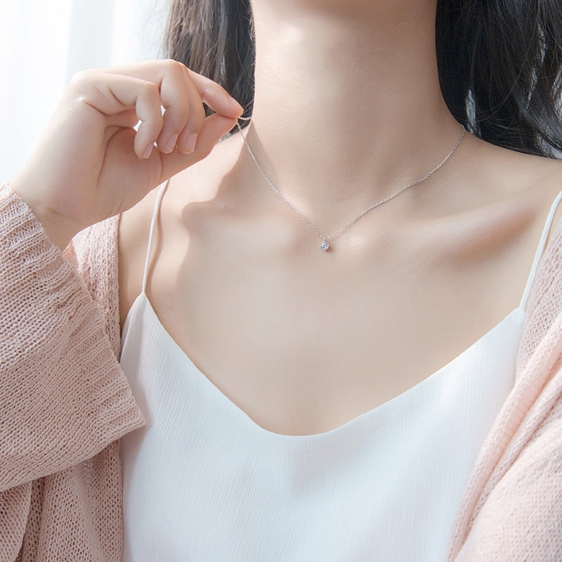 Solitaire Sterling Silver Pendant Necklace, product image 5