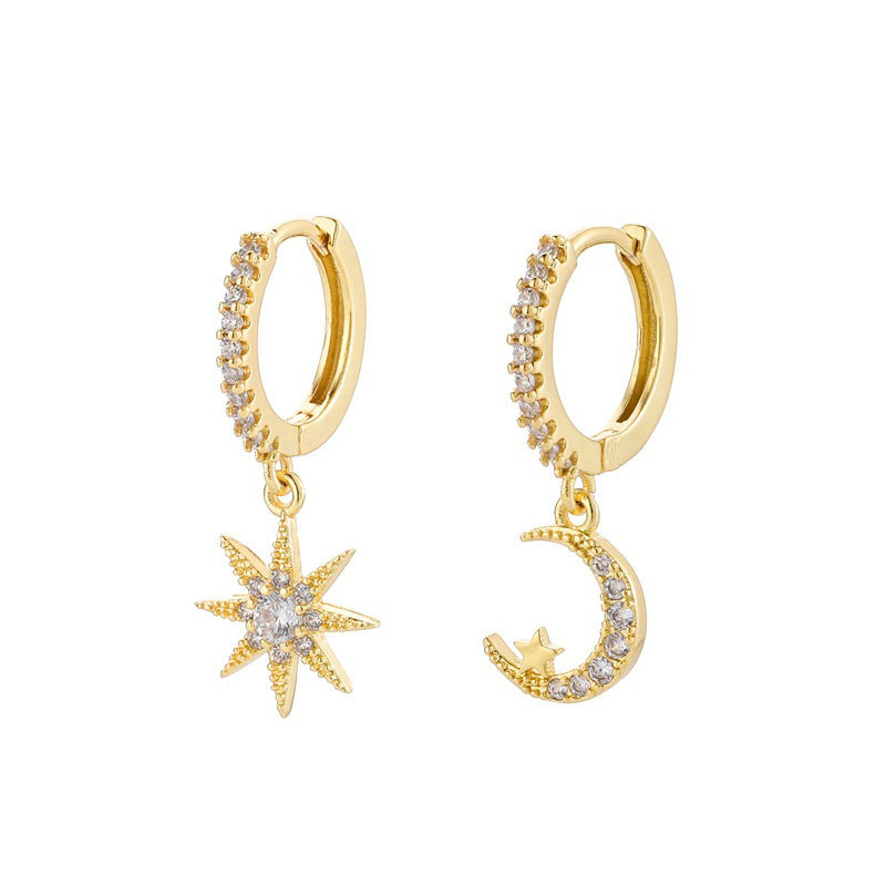 Celestial Asymmetric Hoop Earrings, product image 6
