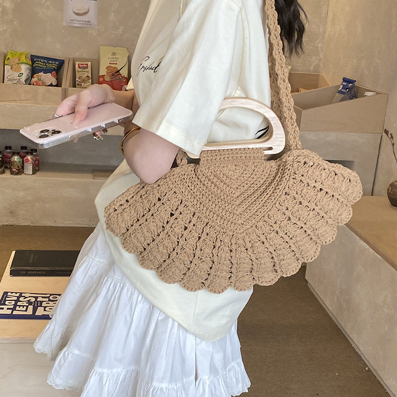 Shell-Inspired Woven Top-Handle Bag, product image 7
