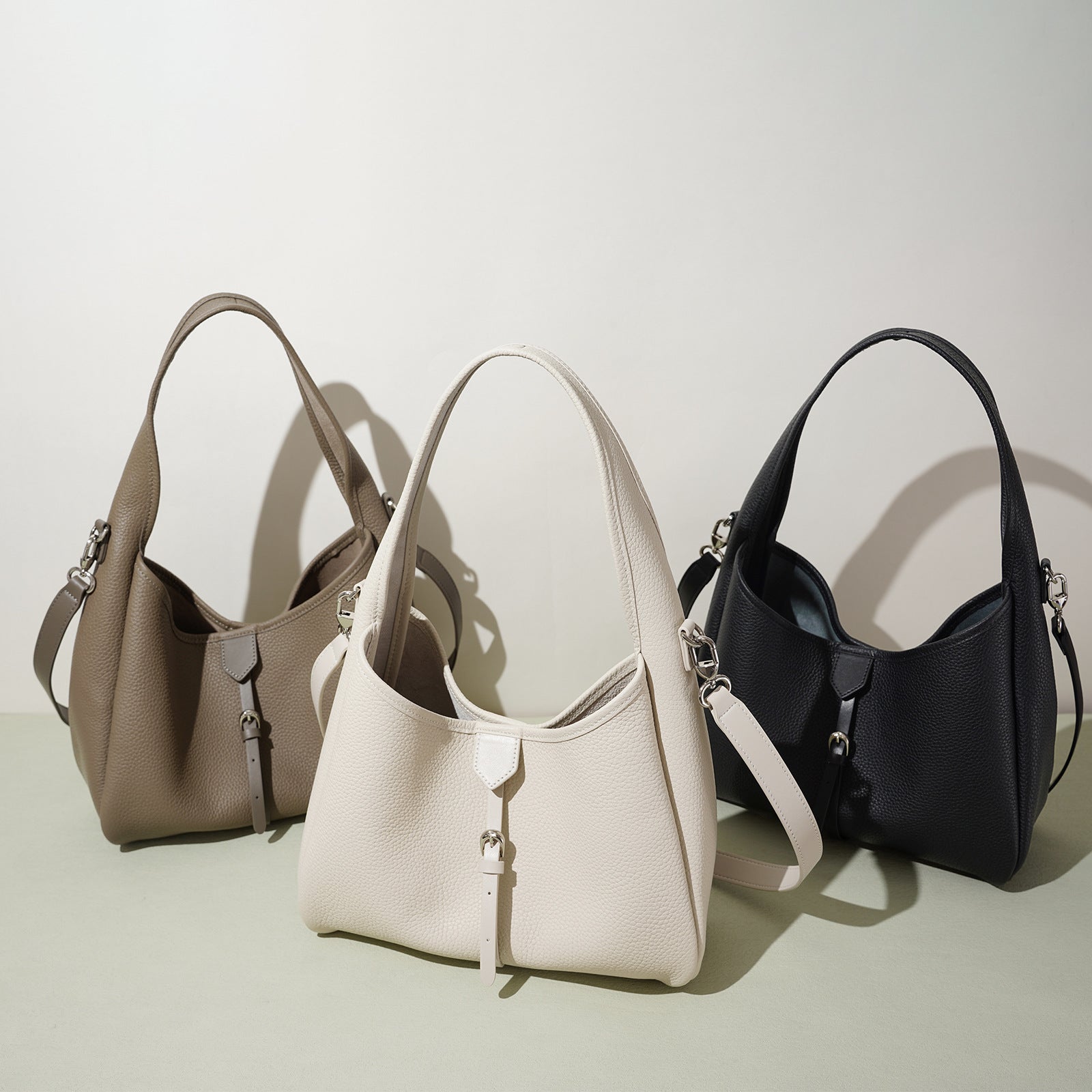 Grained Leather Convertible Bucket Bag, product image 3