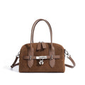 Structured Suede Lock Satchel, product image 3