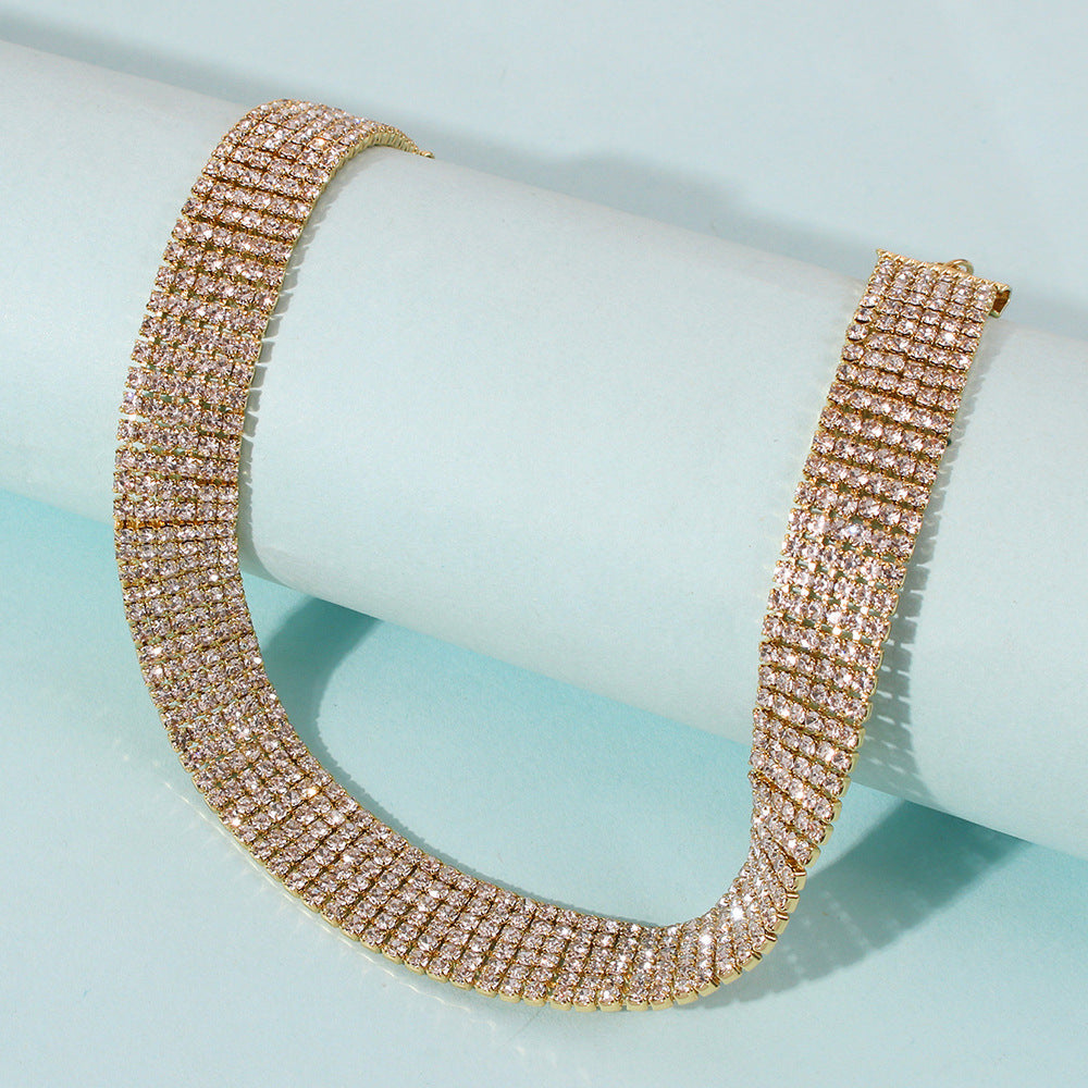 Multi-Row Rhinestone Choker Necklace, product image 7