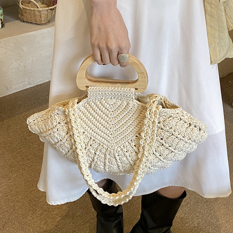 Shell-Inspired Woven Top-Handle Bag, product image 3