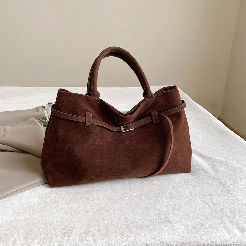 Belted Suede-Effect Tote Bag, product image 7