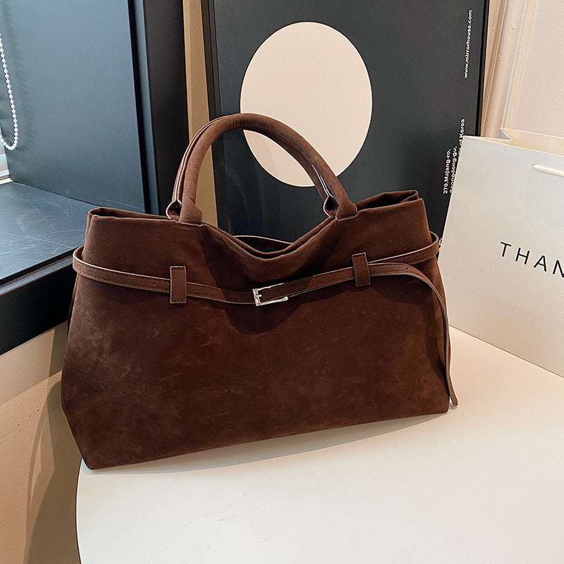 Belted Suede-Effect Tote Bag, product image 4