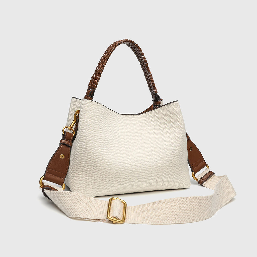 Herringbone Canvas Bucket Bag, product image 4