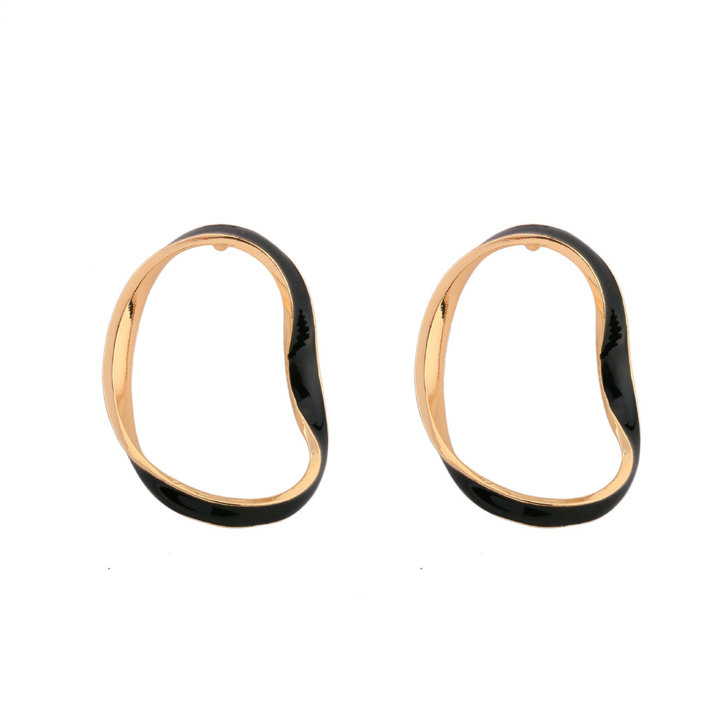 Organic Enamel Hoop Stud Earrings, product image 5