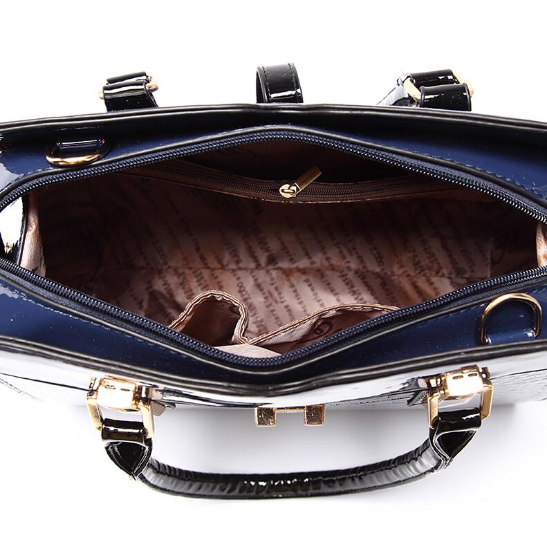 Glossy Croc-Embossed Top-Handle Satchel, product image 6