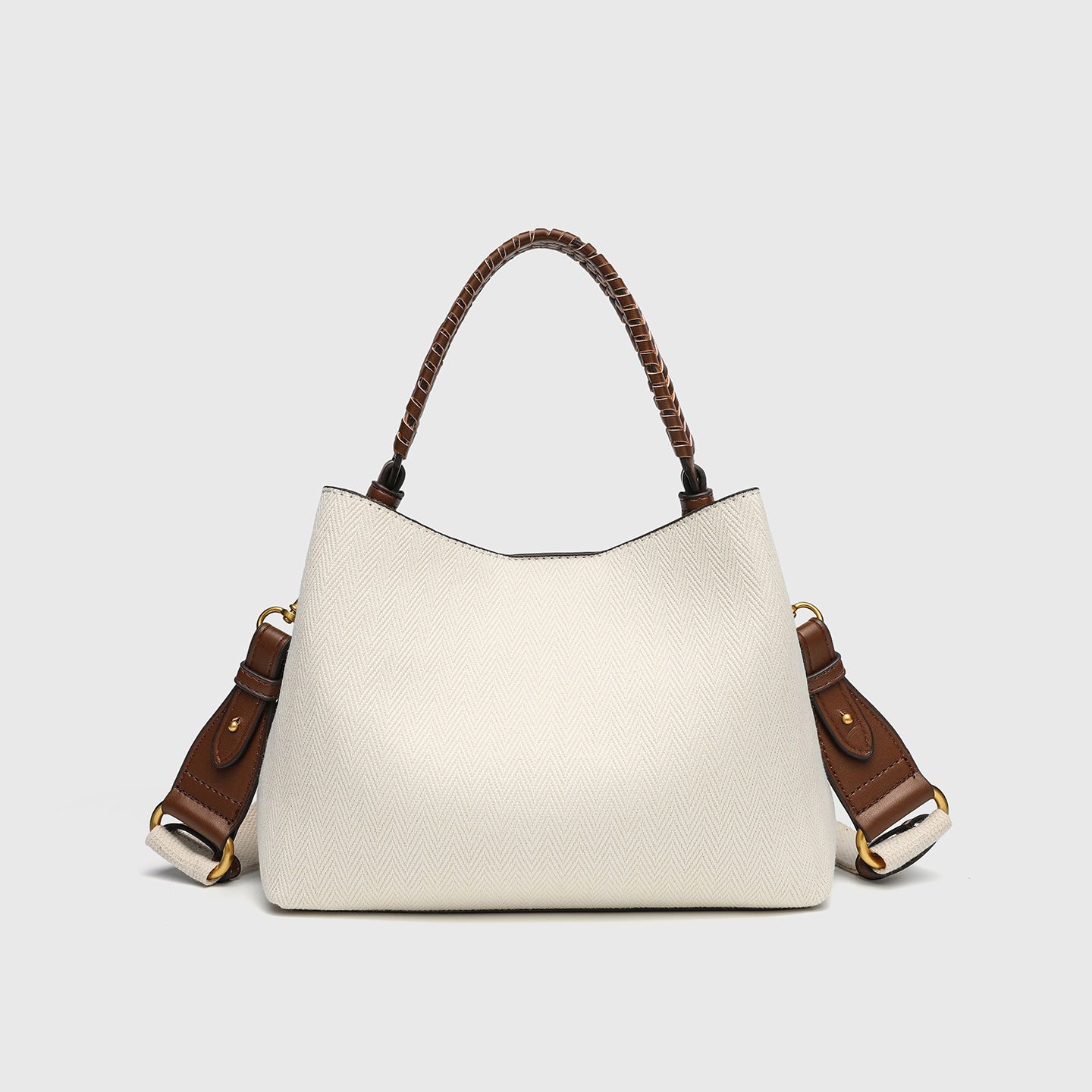 Herringbone Canvas Bucket Bag, product image 3