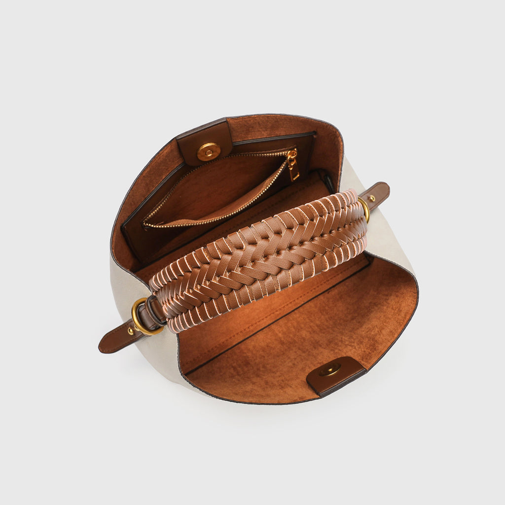 Herringbone Canvas Bucket Bag, product image 5