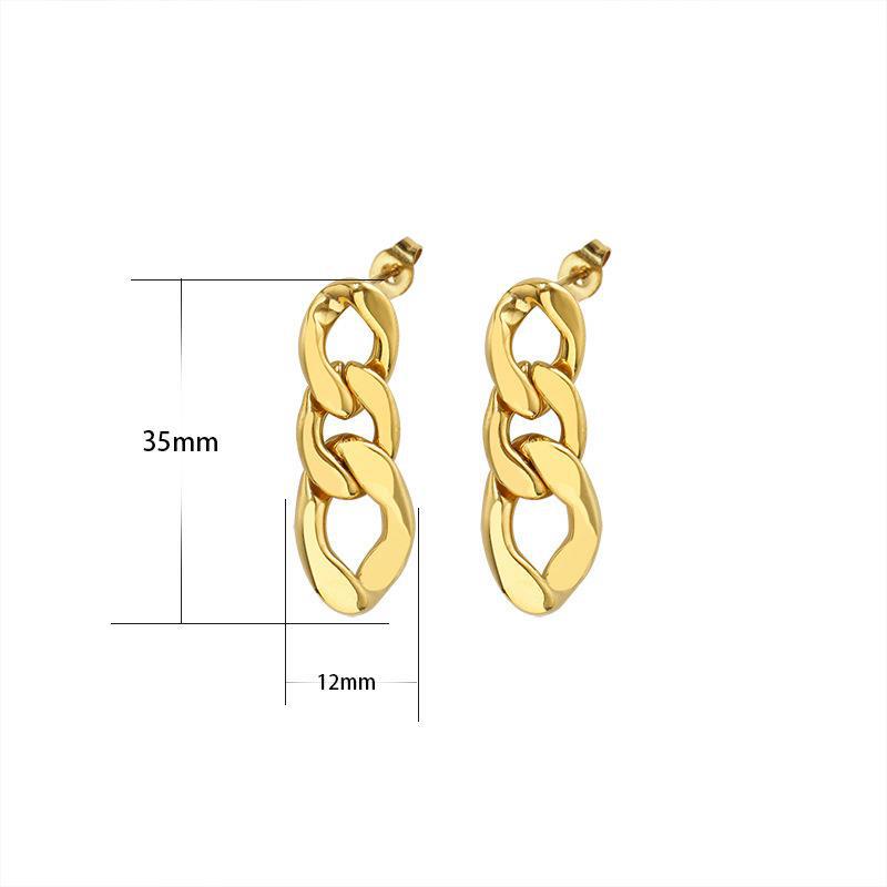 Curb Chain Drop Stud Earrings, product image 5