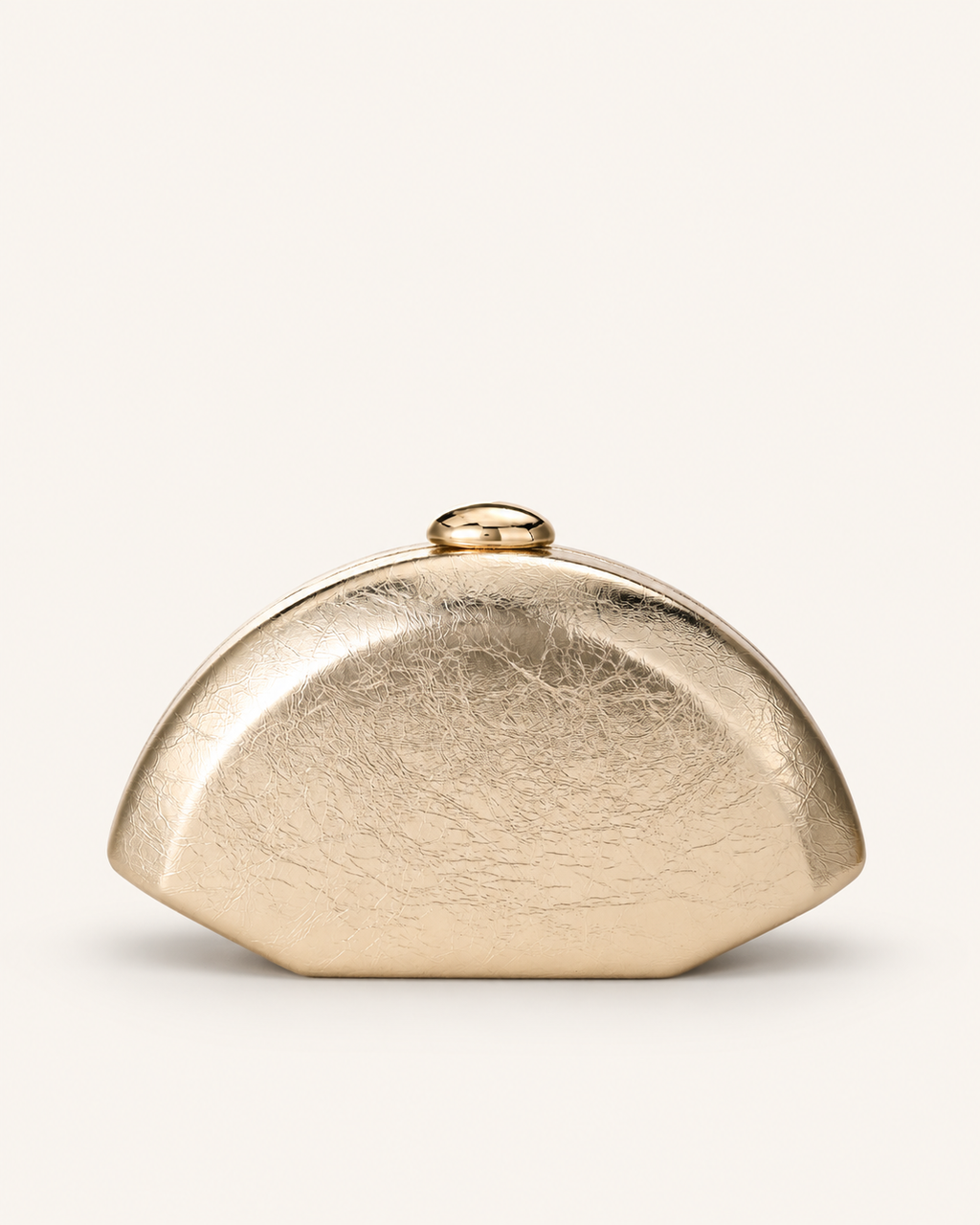 Metallic Half-Moon Evening Clutch