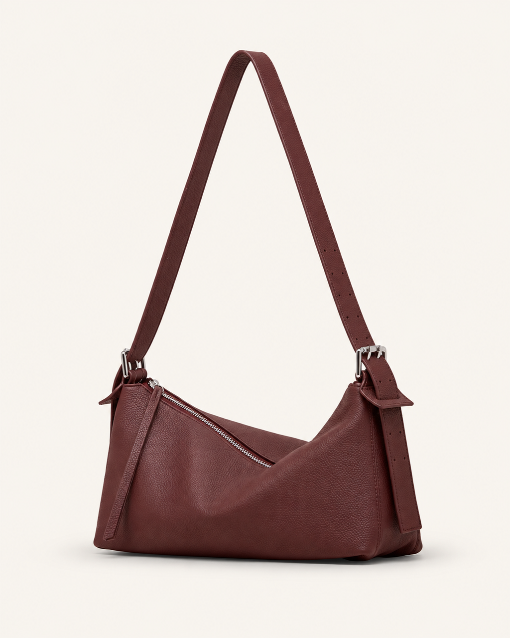 Belted Strap Leather Hobo Bag