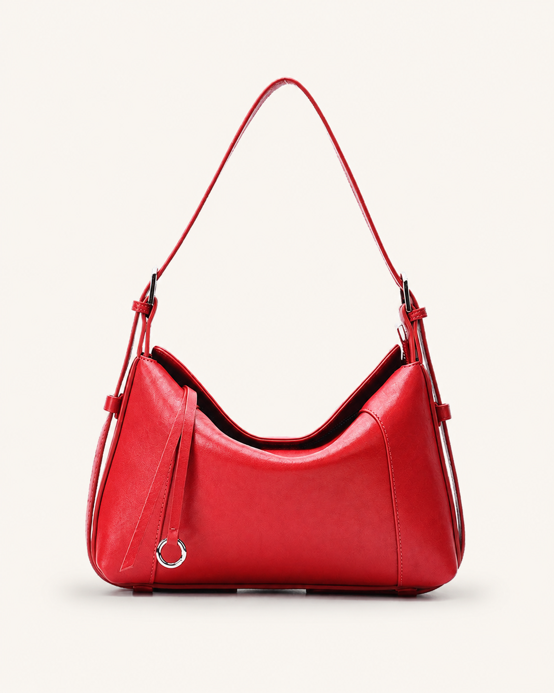 Sleek Draped Leather Shoulder Bag, product image 1