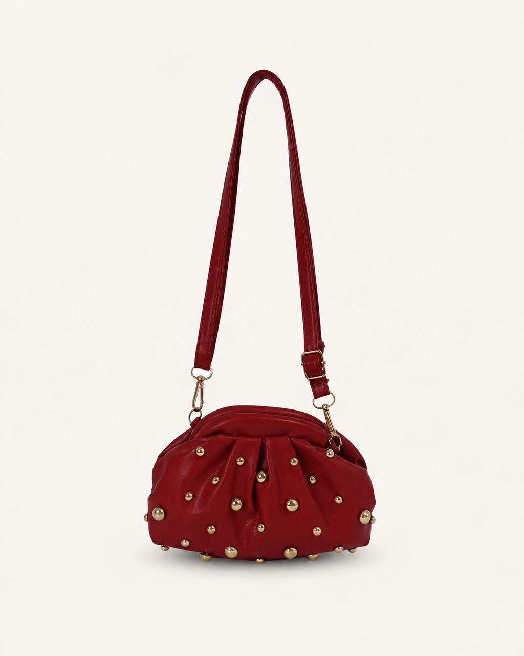 Pleated Dome-Stud Mini Crossbody Bag, product image 1